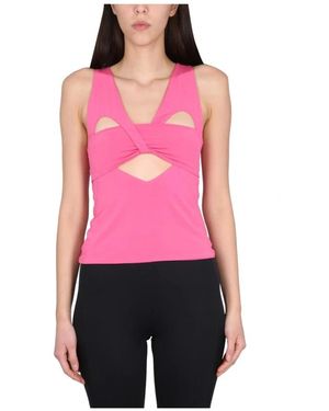 Ambush Tops ,Roze ,Cut-Out Twist Detail Mouwloze Top - Rood