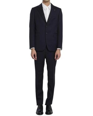 Tagliatore Kostuums ,Blauw ,Wol Maatpak Jas En Broek Set - Zwart