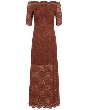Rabanne Midi-Kleid Aus Spitze - Braun