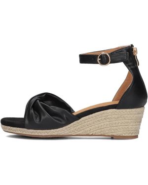 Omoda Schoenen ,Zwart ,Leer Zwarte Espadrilles Met Sleehak