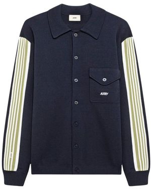 Autry Viskose-Mischgewebe Jacke Mit Logo - Blau