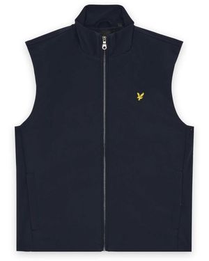 Lyle & Scott Mesh Back Softshell Funnel Neck Gilet - Blauw