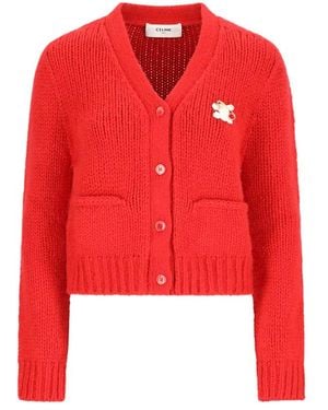 Celine Truien & Vesten ,Rood ,Kasjmier Cardigan Van Kasjmier En Zijde