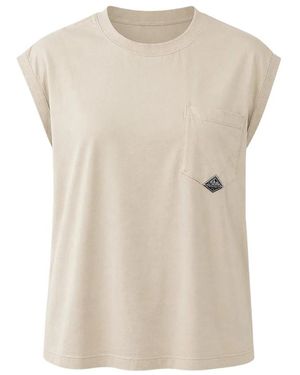 Roy Rogers Tops ,Katoen T-Shirt Smanicata Con Taschino - Naturel