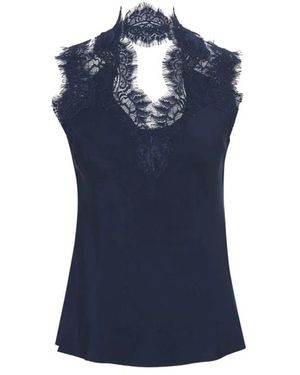 Gold Hawk Sleeveless Tops - Blue