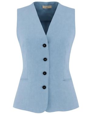 Antonelli Jassen ,Blauw ,Leer Jesi Waistcoat