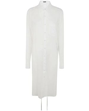 Ann Demeulemeester Weißes hemdkleid mit drapiertem rücken