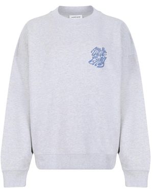 Anine Bing Baumwoll-Fleece-Sweatshirt - Blau