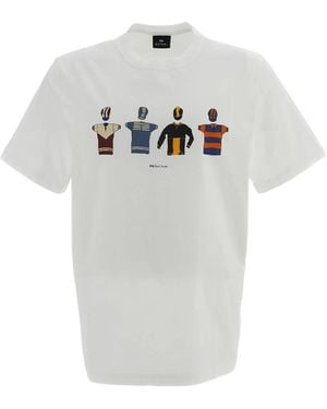 Paul Smith Tops ,Wit ,Katoen T-Shirt - Grijs