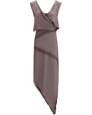 The Attico Elegantes Asymmetrisches Midi-Kleid - Braun