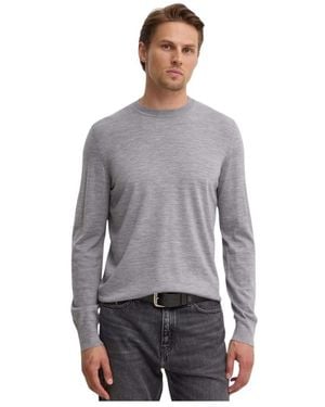 Theory Tops ,Grijs ,Wol Trui Met Ronde Hals Van Regal Wol