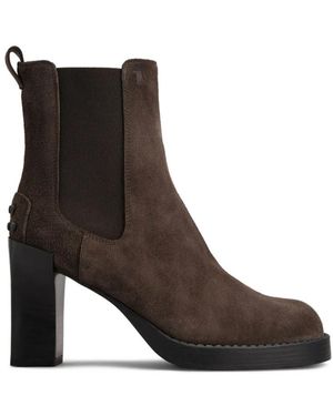 Tod's Schoenen ,Bruin ,Leer Suede Chelsea Boots