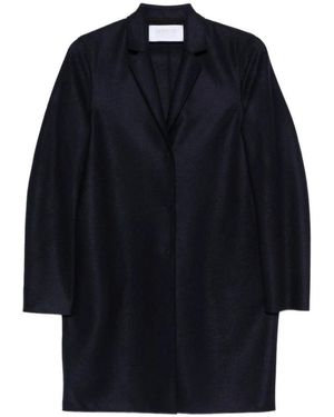 Harris Wharf London Enkelrijige Wollen Jas - Blauw