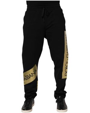 Dolce & Gabbana Logo Stripe Sweatpants - Zwart