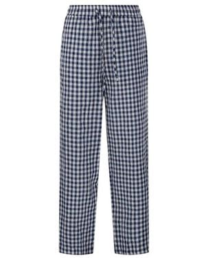 DUNST Geruite Broek Met Trekkoord - Blauw