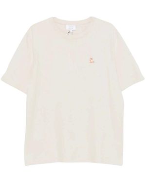 Maison Kitsuné Tops ,Katoen Chillax Fox Patch Regular T-Shirt - Wit