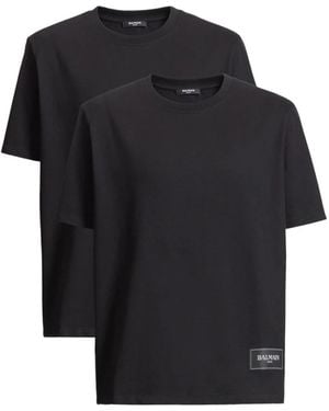 Balmain Tops ,Zwart ,Katoen Pack Van 2 Vintage T-Shirts