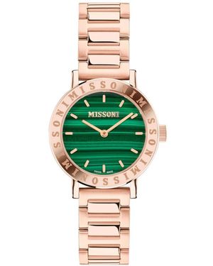 Missoni Accessoires ,Roze ,Geluksstenen Kwarts Horloge - Groen