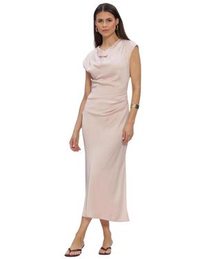 Modström Kleedjes ,Roze ,Polyester Tailormd Jurk - Naturel