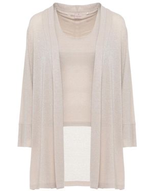 Marella Truien & Vesten ,Tweed Linea Emme Two-Piece Set - Naturel