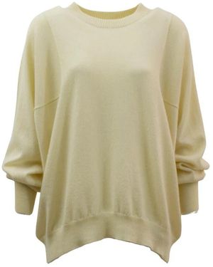 High Overhemden ,Wit ,Ronde Hals Lange Mouw Jersey - Groen
