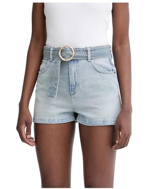 Twinset Denim Shorts Met Riem - Blauw