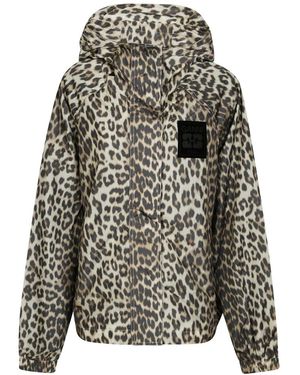 Ganni Multicolour Nylon Rain Coat - Grey
