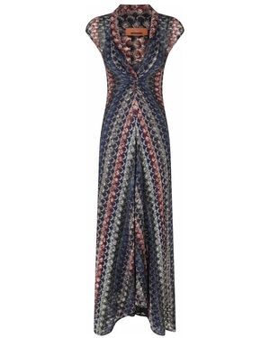 Missoni Kleedjes ,Veelkleurig ,Maxi Kleedjes - Grijs