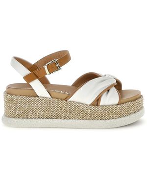 Stonefly Schoenen ,Wit ,Leer Arianna 2 Wedge Sandal - Metallic