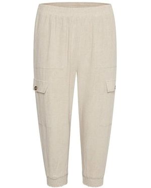 Kaffe Cropped Trousers - Natural