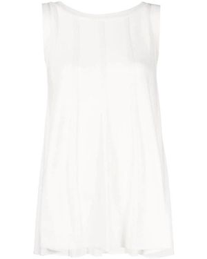 Malo Tops ,Wit ,Katoen Witte Flared Ribs Casual Blouse