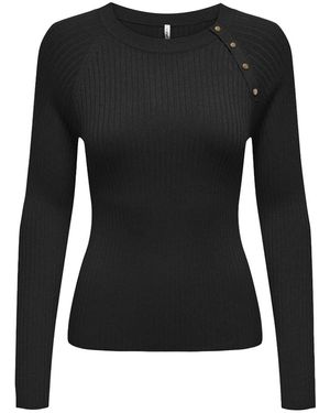ONLY Truien & Vesten ,Zwart ,Rondgebreide Trui