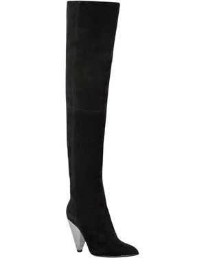 Philipp Plein Schoenen ,Zwart ,Leer Kniehoge Laarzen