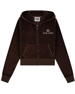 Juicy Couture Juicy Script Velour Zip Hoodie - Zwart