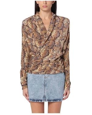 Isabel Marant Overhemden ,Bruin ,Top Scollo V - Blauw