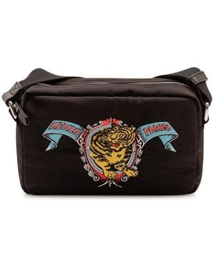KENZO Tassen ,Zwart ,Polyester Tiger Geborduurde Crossbody Tas