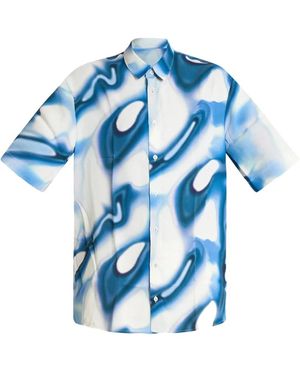 Patrizia Pepe Herren Bedrucktes Twill-Hemd - Blau