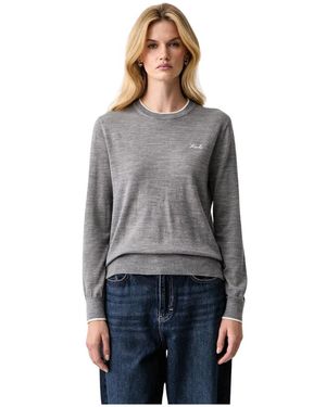 KARL LAGERFELD Round-Neck Knitwear - Gris
