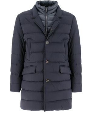 Moorer Gewatteerde Ganzendonsjas - Blauw
