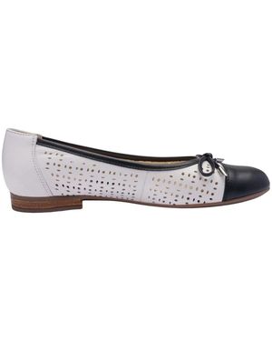 Ara Schoenen ,Wit ,Leer Sardinia Open-Toe Ballet Flat - Grijs