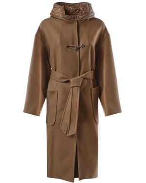 Fay Belted Coats - Marrone