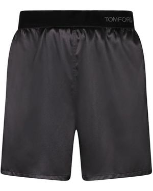 Tom Ford Stretch Seidensatin Pj Shorts - Schwarz