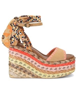 Kurt Geiger Chelsea Schal-Keilabsatz - Mettallic