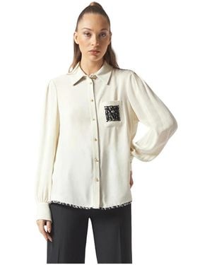 Manila Grace Overhemden ,Stijlvolle Shirt Voor Vrouwen - Wit