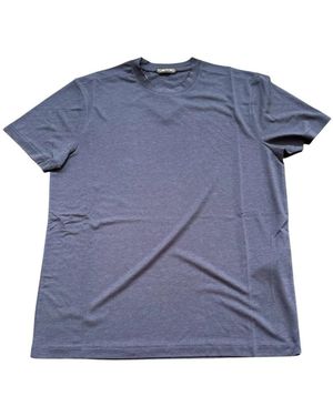 Tom Ford Tops ,Blauw ,Katoen Lyocell Katoenen T-Shirt Met Ronde Hals