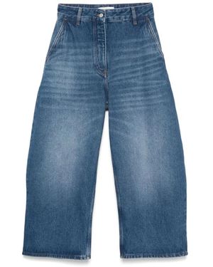 Studio Nicholson Chalco Wide Crop Pant - Blauw