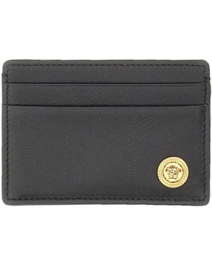 Versace Accessoires ,Zwart ,Leer Card Case Calf