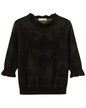 Twinset Jacquard-Garn Pullover - Schwarz
