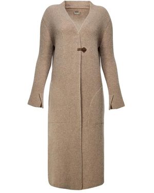 V S P Truien & Vesten ,Grijs ,Wol Leandra Lange Cardigan - Naturel