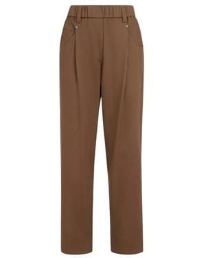 Brunello Cucinelli Broeken ,Bruin ,Katoen Rechte Broek